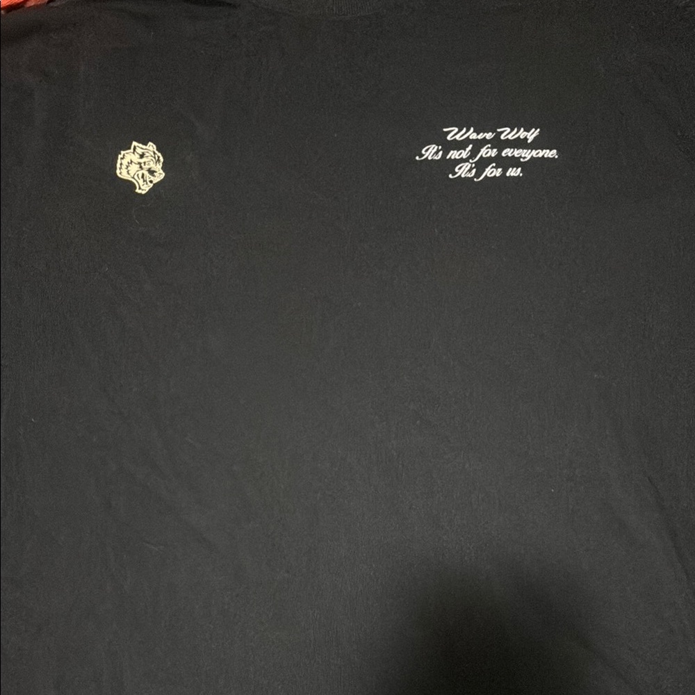 Black Graphic Tee with White Text